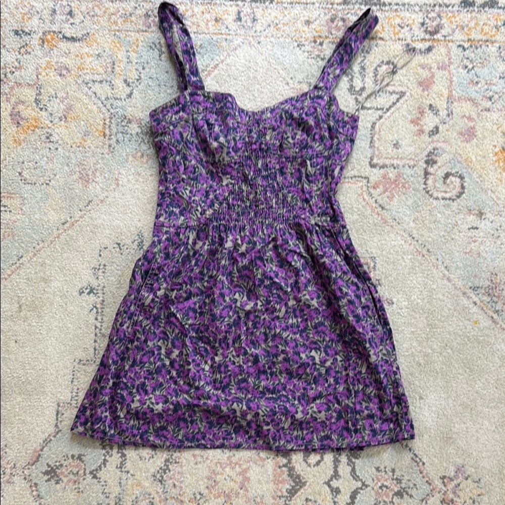 Free People Purple Floral Mini Dress